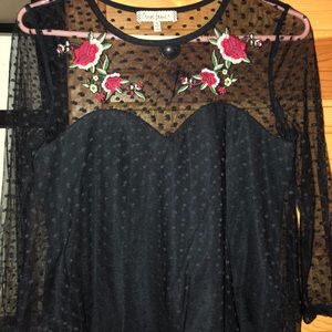 mesh rose shirt